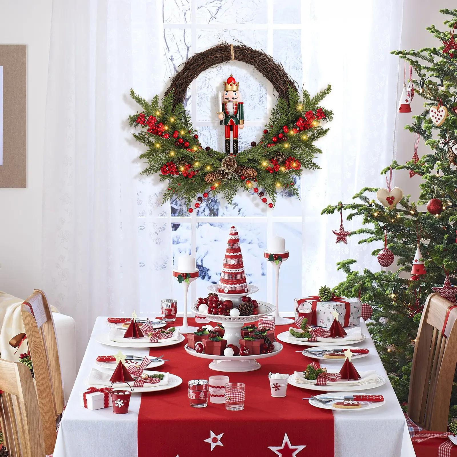 Optimized title (90 chars):   "24" Christmas Wreath with LED Lights, Nutcracker & Berry Decor, Battery Operated"   (89 characters)   Key elements preserved:   - Size (24")   - Product type (Christmas Wreath)   - Key features (LED Lights, Nutcracker &