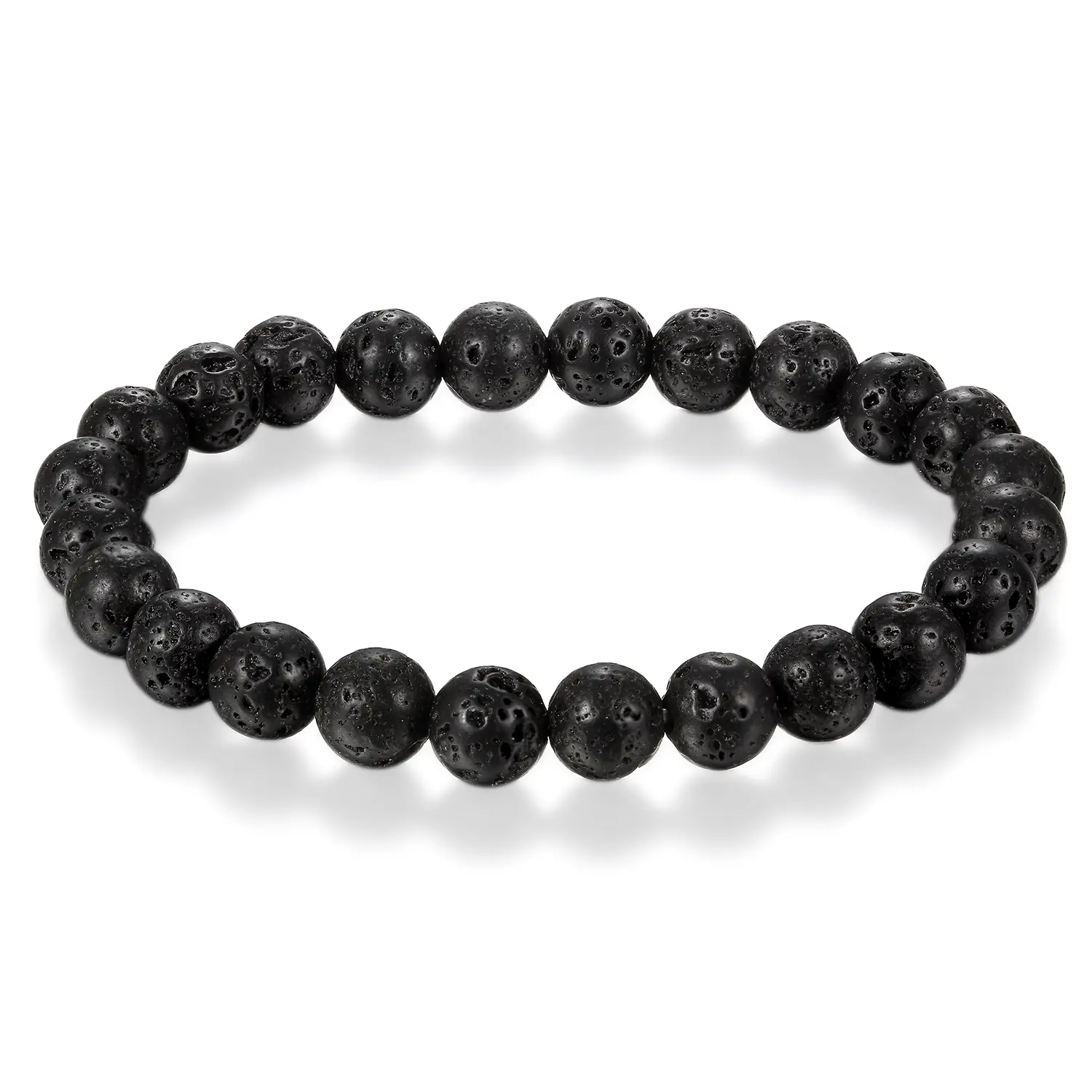 OIDEA Unisex Natural Lava Stone Aromatherapy Bracelet - 8mm Round Beaded Wrap, Casual All-Seasons Oil Absorber Diffuser for Daily Yoga & Wellness