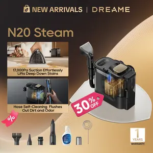 【New Arrival】DREAME N20 Steam Portable Carpet Cleaner with Steam & Hot Water Wash, Upholstery Cleaner Machine with Auto-Mix Solution, 17Kpa Powerful Suction, Spot Cleaner for Carpet, Couch, Furniture, Pets, Cars