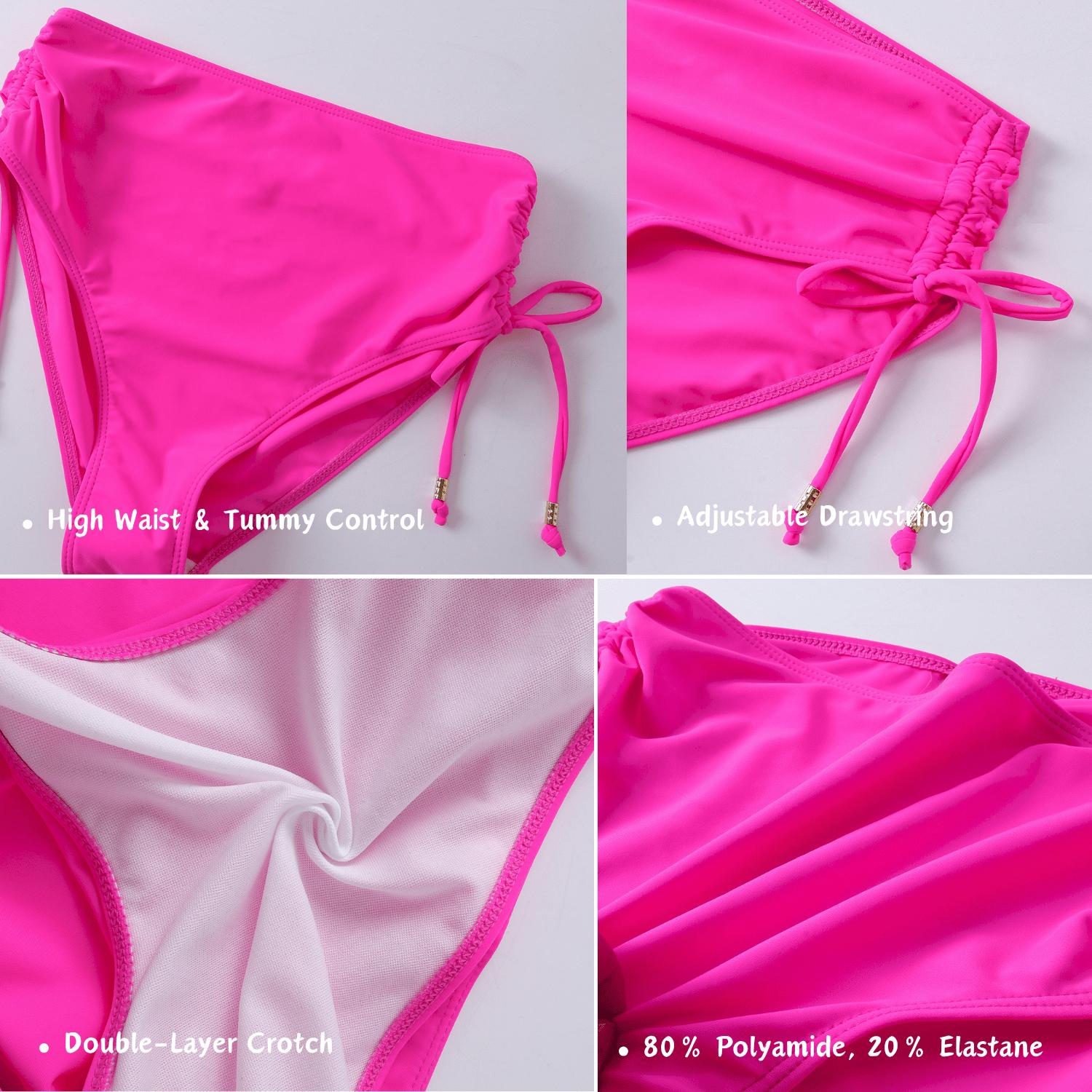 Women's 2 Pieces Crisscross Back Bikini Set with Removable Pads Drawstring Ruched Swimsuit for Beach Pool Women's 2 Pieces Crisscross Back Bikini Set with Removable Pads Drawstring Ruched Swimsuit for Beach Pool