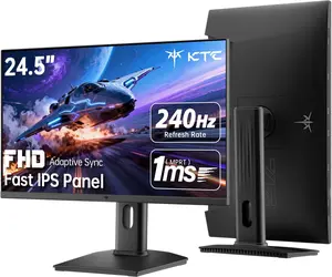 Ktc 25" FHD 240Hz HDR400 1ms Frameless Fast IPS PC Gaming Monitor, 1920*1080P 240Hz Refresh Rate, 114% sRGB, HDR10, Adaptive FreeSync & G-Sync, Eye-Friendly, 2 HDMI Ports, DP, VESA Mountable, Elevation / Pivot / Tilt Adjustable