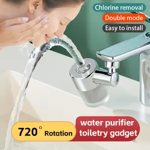 Filter Faucet Extender 720° Rotating 2-Mode Water Outlet Removes 99% Impurities Reduces Splashing for Bathrooms & Kitchens