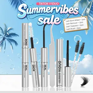 YIDUO Lash Bond and Seal Secure Bond + Remover+Lash Brush Set, 10ml Lash Bond and Seal Waterproof for Eyelash Clusters, 5ml Eyelash Remover Gentle Formula, Strong Hold