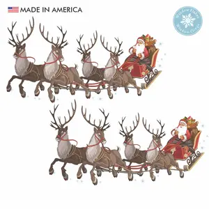 Santa Sleigh Window Cling