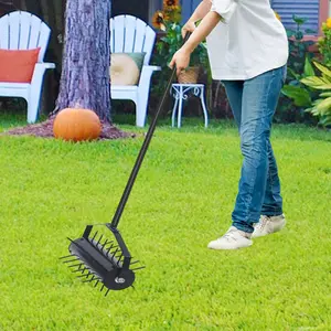 Rolling Manual Lawn Aerator, Home Aerator Lawn Tool Pusher, 58-Inch Handle Push Lawn Aerator For Lawns, Yards And Gardens