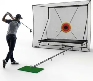 10 x 8 ft Golf Hitting Net with Impact Target, Ball Return and Ball Collection Sheet, Indoor/Outdoor Golf Practice Net for Driving, Chipping and Swing Training