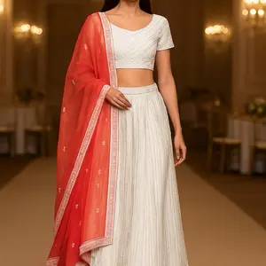 White Lehenga