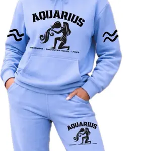 Aquarius Women's Hoodie & Jogger Sweatsuit Set, Soft Polyester, Adjustable Drawstring, Elastic Waistband, Cozy Fit outfit