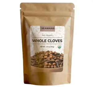 Heawans Hand Picked Premium Grade Organic Whole Cloves 4.5 oz, Packed in a USDA certified farm.