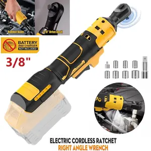 Cordless Ratchet Wrench for DeWalt 20V Battery Only (No Battery) | 3/8" Drive 45 Ft-Lbs Torque | Variable Speed 0-400 RPM | 8 Sockets 8-17mm + Extension Bar