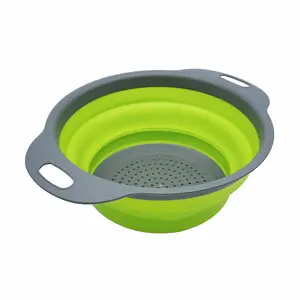 Collapsible Colander, Foldable Drain Basket with Small Holes, Fast Draining, Food Grade PP+TPR Material, for Fruits Vegetables Washing, Space Saving, Must Have Kitchen Accessory
