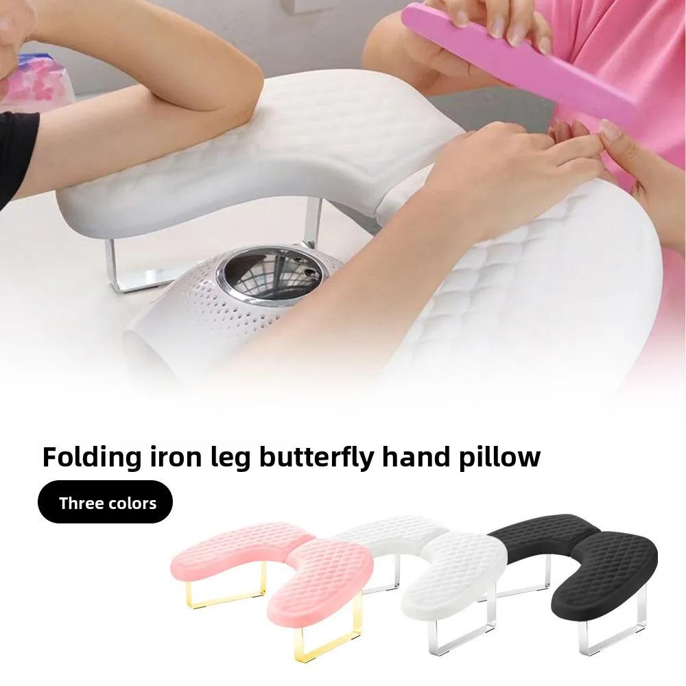 Pink Nail Art Hand Pillow Russian Style U-shaped High-end Foldable Comfortable Quilted Diamond Pattern Hand Pillow Cushion Nail