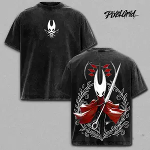 Hornet T-Shirt – Hollow Knight Vintage Washed Oversized Graphic Tee, Streetwear Casual, Heavy Cotton Unisex Top, Gift for Gaming Fans