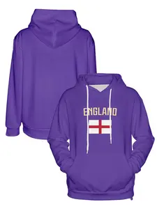 England Away Flag Fitted Geometric Hoodie, Skin-Friendly Fabric, Sweat-Wicking Comfort, Daily Wear & Outdoor Sports Essential, Must-Have Fan Gift