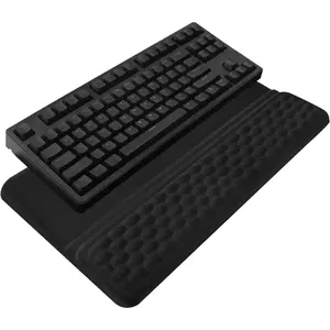 Computer Keyboard Stand with Wrist Rest,  Tilted Keyboard Holder - Keyboard Riser with Wrist Pad - Keyboard Tray Support for Office Home - Black
