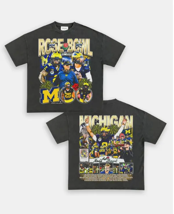 MICHIGAN -ROSE BOWL TEE, Retro Football Shirt ,Football Shirt Christmas Gift Unisex, Football 90s Vintage Fan Gift,football American Graphic Vintage, Gift For women And Man Unisex T-shirt