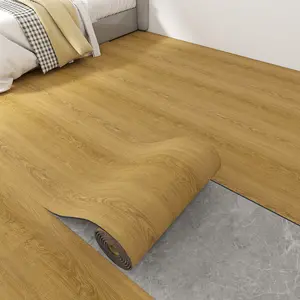 Peel and Stick Floor Tiles - 3D Wood Grain Vinyl Plank, Self-Adhesive Waterproof Wallpaper for Floor, Removable Countertop Contact Paper, Kitchen Backsplash, Cabinet Decor, Easy DIY Home Upgrade (12.9 Sq Ft Roll)