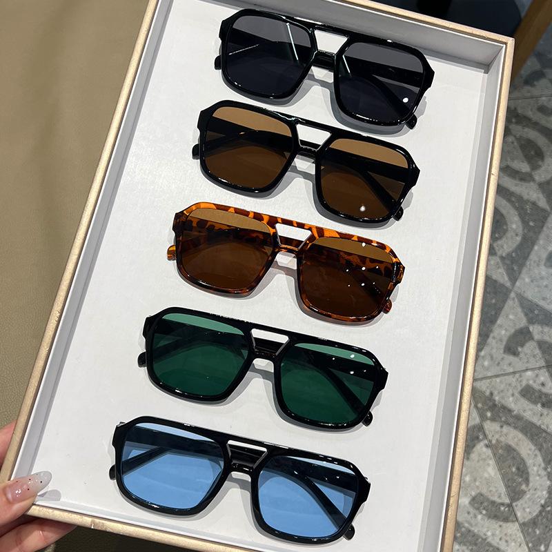 5pcs Vintage Rectangle Sunglasses  Women & Men – Trendy Retro UV400 Protection Shades, Black Yellow Red Color Glasses, Lightweight Streetwear Eyewear  Travel, Beach, Driving, and Daily Style Polarized Sports Adjustable Rounded for summer