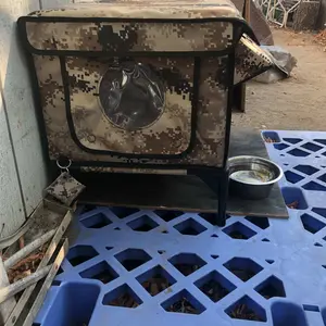 Indestructible Heated Cat House for Outside Cats Winter, 100% Weatherproof, Safe Escape Door, Insulated Outdoor Cat Shelter with Heater for Feral Barn Cat Kitty