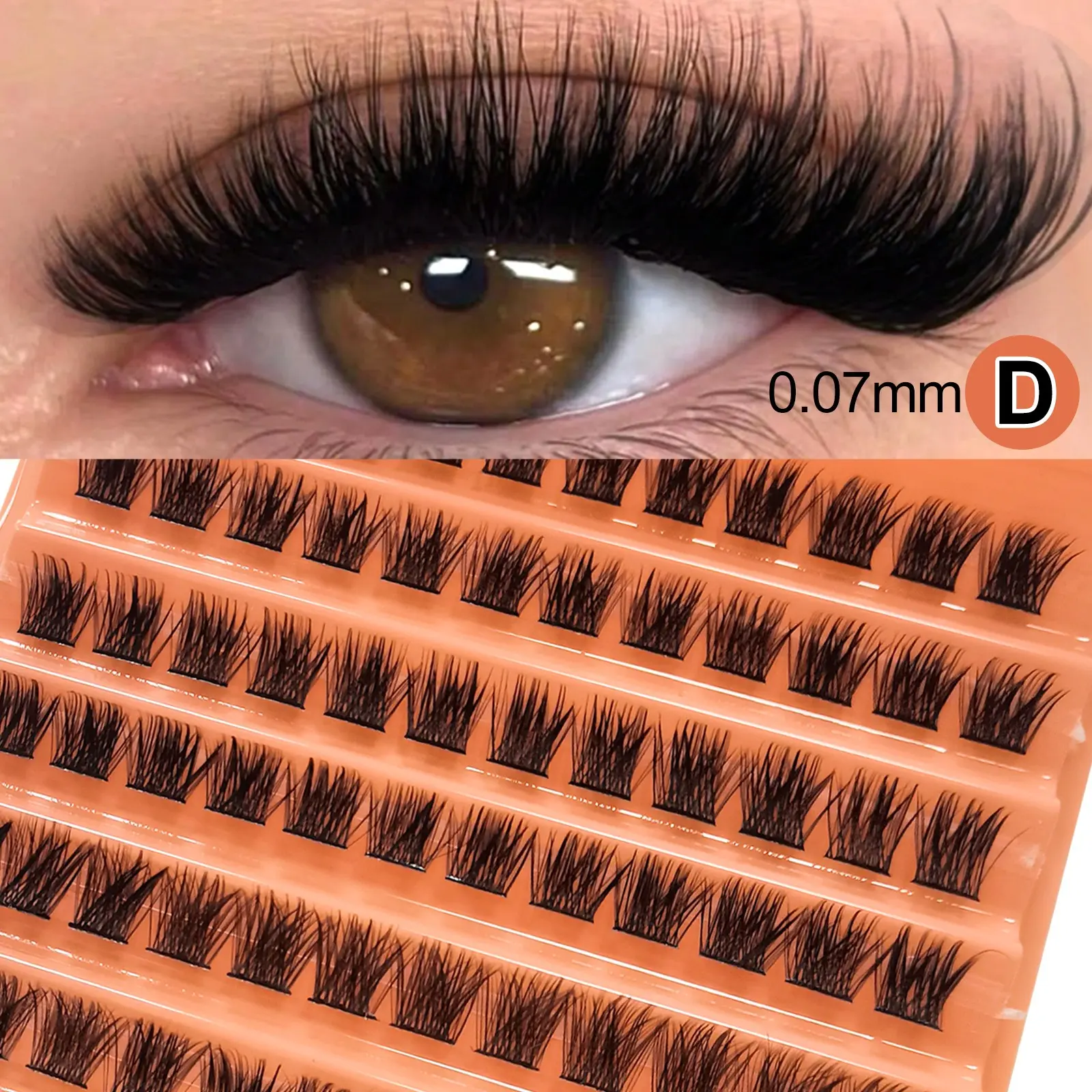 Large Capacity False Eyelashes, Soft Natural Eyelash, Multiple Specifications Available, DIY Extension, Natural Look, Natural Lash Clusters, Fluffy D Curl, Non-Toxic, 8-16mm