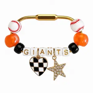 Beaded Bag Charm SF baseball