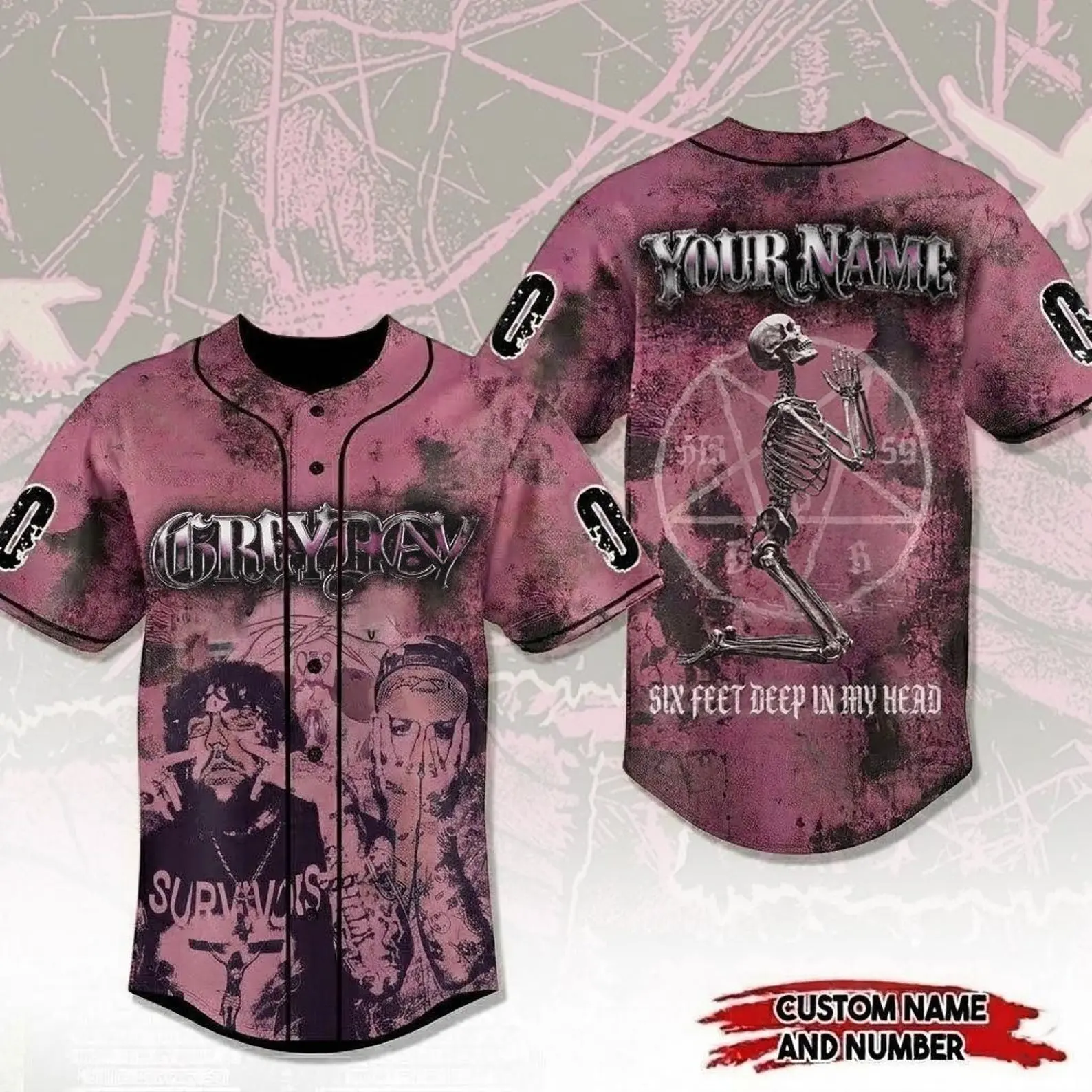 Custom Greyday G59 Baseball Jersey, Greyday Tour 2026 Jersey Shirt, Suicideboy Merch Shirt, Tour 2026 Shirt For Fan