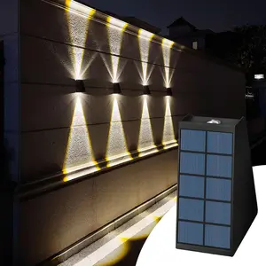 Solar LED Wall Light, Adjustable Illumination Range, Up and Down Lighting, Outdoor Garden, Patio, Modern Villa Landscape, Corridor, Hallway