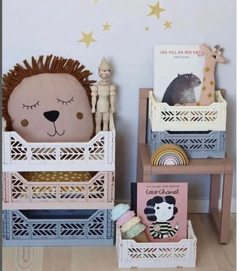 MEDIUM Personalized Collapsible Stackable Storage Crates, Home Decor, Room Organization, Classroom Organization, Home Storage, Colorful