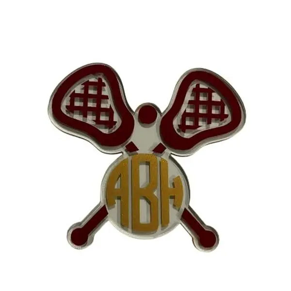 Monogrammed Lacrosse Ornament Personalized Acrylic Keepsake for Players Coaches Fans Christmas Ornament Lax Team Gift
