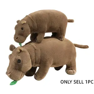 Realistic Hippo Plush Toy, Cute Large Amphibian Decoration, Fun Desktop Ornament, Soft Stuffed Animal Gift for Friends