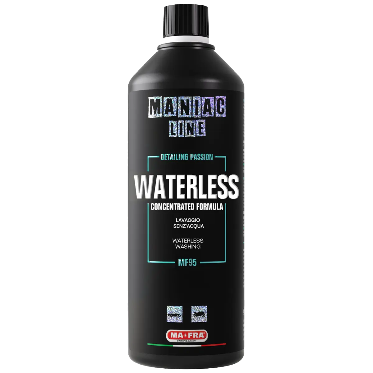 Maniac Line Waterless Cleaner Spray, 1L Capacity, Stain-Free Solution for Automotive Car Washing & Maintenance Needs