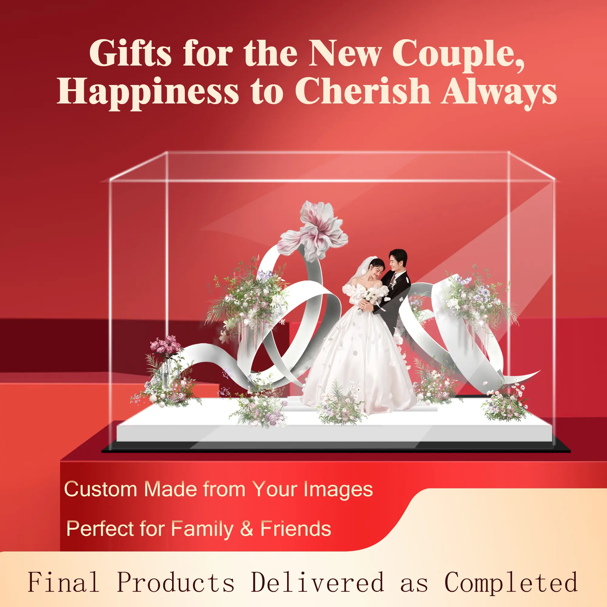 Custom Wedding Anniversary Ornaments & Engagement Photo Souvenirs, Gifts for Yourself and Friends, Acrylic Scene Favors for Weddings, Parties and Gatherings with Gift Box Packaging