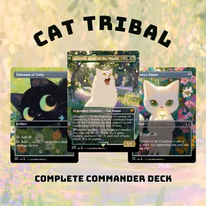 MTG Proxy 100+ Card Commander Deck – Cat Tribal | Cute Cat Tribal Theme | Includes Tokens