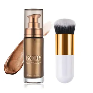 Body Shimmer Oil, Waterproof Long Lasting Moisturize Body Luminizer Glow For Face , Liquid Illuminator Highlighter ,Smooth，Women Cosmetic