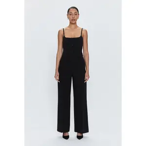 Marcia Wide Leg Pantsuit- Black