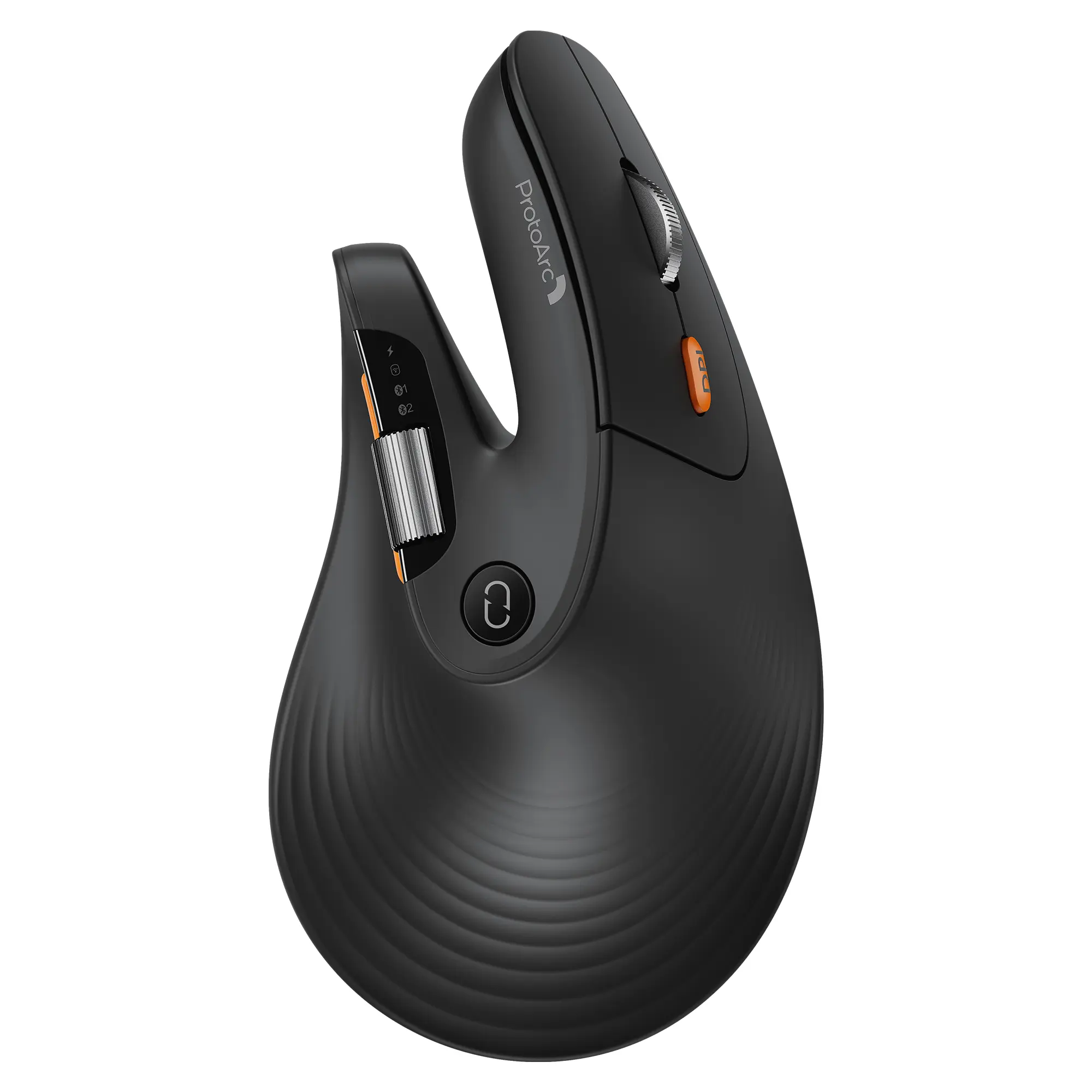 ProtoArc EM11 Pro Contoured Ergonomic Wrist Support Wireless Rechargeable Mouse - 6 Programmable Buttons, Side Scroll, 7200 DPI, Multi-Device Bluetooth, for Medium-Large Hands, Windows/Mac/Android (Includes Batteries), Wireless Rechargeable Mice