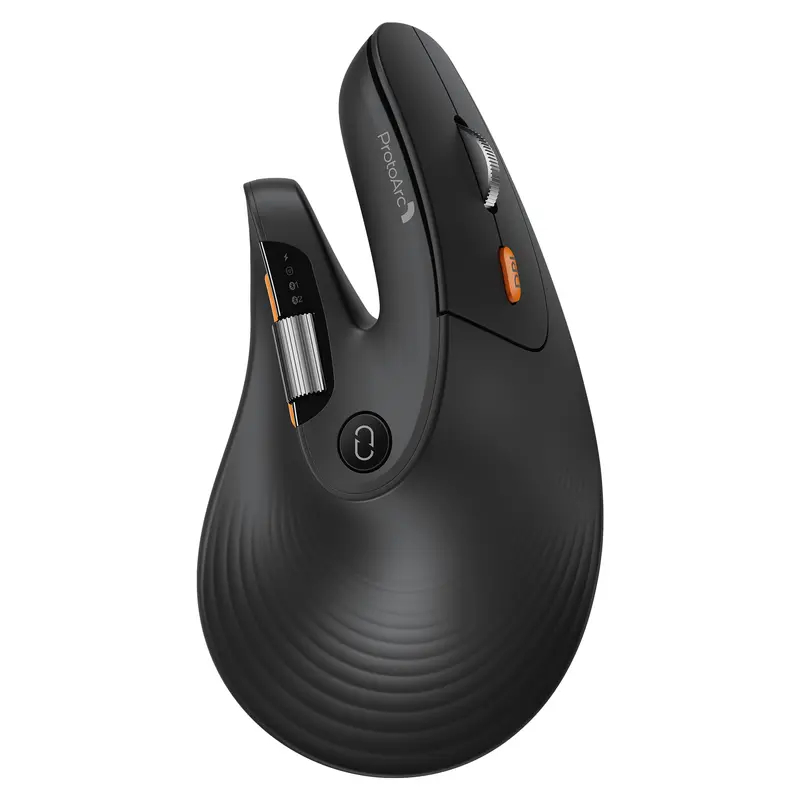 ProtoArc EM11 Pro Contoured Ergonomic Wrist Support Wireless Rechargeable Mouse - 6 Programmable Buttons, Side Scroll, 7200 DPI, Multi-Device Bluetooth, for Medium-Large Hands, Windows/Mac/Android (Includes Batteries), Wireless Rechargeable Mice, Right, E