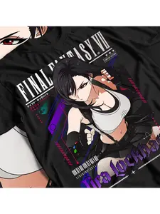 Tifa Lockhart FF7 Retro T-shirt - Waifu T-shirt, Final Fantasy 7 T-shirt, Men's and Women's Summer Loose Fashion Top