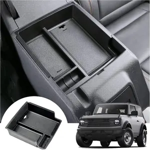 Center Console Organizer Tray for Ford Bronco Accessories 2024 2023 2022 2021, Armrest Storage Insert Box fit Bronco 2/4 Door with Non-Slip Mat