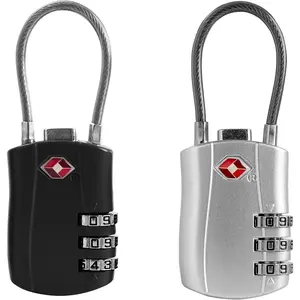 Luggage Locks TSA Approved 2 Pack, Small Padlock Combination, TSA Locks for Luggage, Travel Combo Padlock with Code for Suitcase, Backpack Zipper, Locker, Gun Case, Ammo Can (Black+Silver)