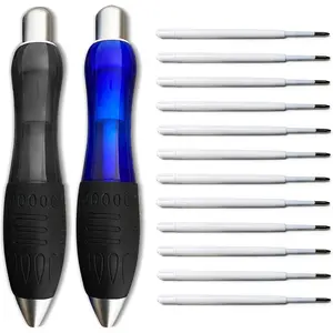 14 count Big  Pens  Writing - 2 Pens + 6 Black Refills + 6 Blue Refills for Tremor, , Parkinson, Handicap,