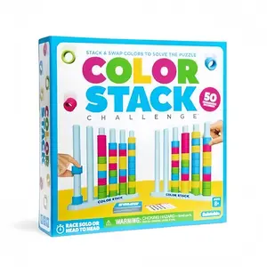 Intellectual development Color Stack Challenge - Fun Easter Egg Gift Basket for Kids, 50 Challenges, Stack & Swap Colors Puzzle Game, Ideal for Family Game Night, Ages 6+