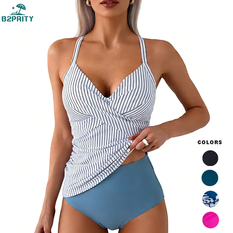 B2pry Costume da bagno intero da donna con scollo B2pry Costume da bagno intero da donna con scollo