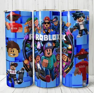Cartoon Robl.ox Bloxy Cola Characters 20oz Tumbler, Roblox Gamer Tumbler Gift, Stainless Steel Tumbler Gift