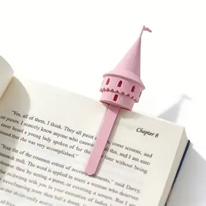 4-Pack Castle Bookmarks, Secure Fit, Tower Points to Current Line, Ideal for Bedtime Reading, Commute, Ages 18-50, Includes Opp Bag
