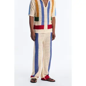 La Playa Crochet Mondrian Pant - Multi Color