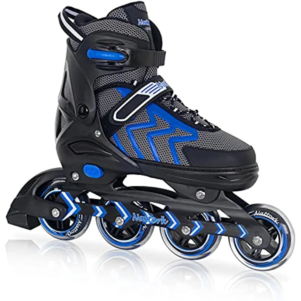 Nattork Inline Skates for Adults, Multifunctional High-Top Design with Breathable Mesh, 4 Adjustable Sizes, Aluminum Alloy Frame, and ABEC-7 Bearings, Multifunctional Roller Skates, Sports Roller Skates