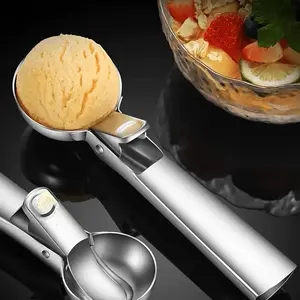 Stainless Steel Ice Cream Scoop, 1 Count Multifunctional Ice Cream Ball Digger, Ice Cream Utensils for Home Kitchen Dessert Shop,  Ice Cream Maker, Ice Cream Scooper Snapon