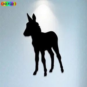 1pc Donkey Metal Wall Art Donkey Statue Mural, Ideal Gift for New Year, Easter, Weather-Resistant Metal Wall Decor Wall Sculptures, Perfect for Outdoor Garden Fence & Indoor Living Room Wall Animal Decor Enthusiasts