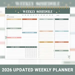 2026 Weekly Schedule Planner Pad (A4) – 52 Sheets for All-Year Planning with To-Do List & Habit Tracker